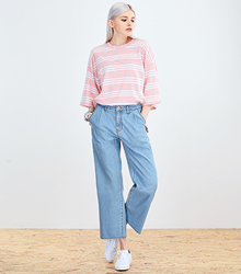 MW0027 pintuck wide jeans